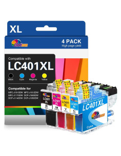 Cartuchos de tinta Clorisun LC401XL compatibles Brother 4PK