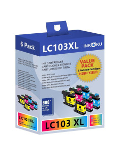 Cartuchos de Tinta Compatible INKOKU LC103XL 6 Pack para Brother
