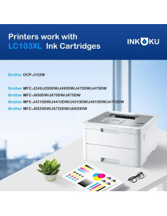 Cartuchos de Tinta Compatible INKOKU LC103XL 6 Pack para Brother 2