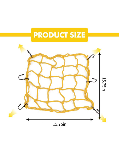 Red de Carga Elástica Wogomz 15x15 cm Amarillo 6 Ganchos