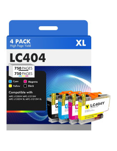 Cartuchos de Tinta Brother LC404XL - Paquete de 4 Negro, Cian, Magenta, Amarillo