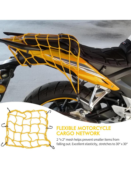 Red de Carga Elástica Wogomz 15x15 cm Amarillo 6 Ganchos