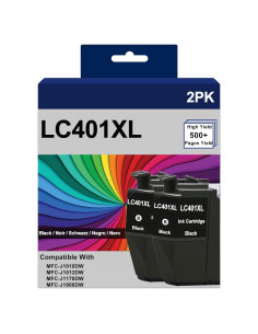 Cartuchos de tinta negra compatibles Brother LC401XL - 2 unidades