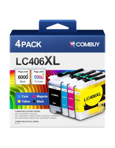 Cartuchos de tinta COMBUY LC406XL compatibles para Brother 4 Pack