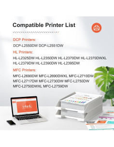 Cartuchos de Tóner v4ink TN760 Compatible para Brother - 4 Piezas 2