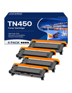Cartucho de Tóner Negro Alto Rendimiento Brother TN-450 (4 Unidades)