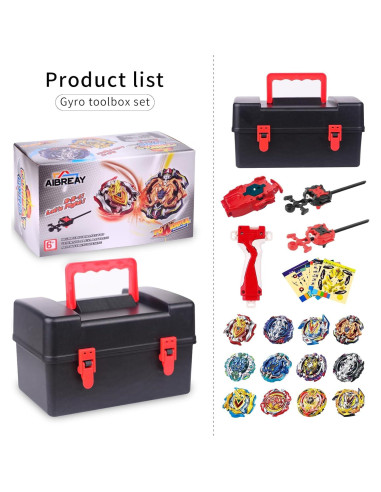 Conjunto de Juguetes Bey AIBREAY 15 en 1 con 12 Trompos