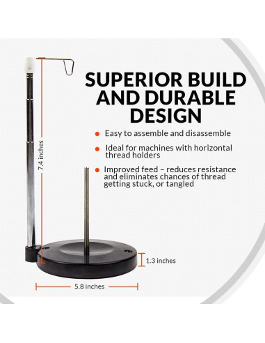 Soporte de Bobina de Hilo Ajustable Embroidex - Pedestal Estable