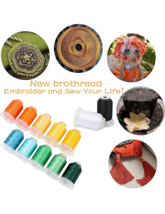 Kit de Hilo de Bordado de Máquina Poliester 40 Colores 500m Brothread 2