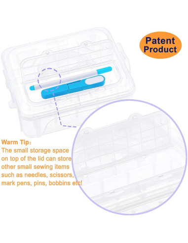 Caja de Almacenamiento Apilable New brothread para 80 Bobinas