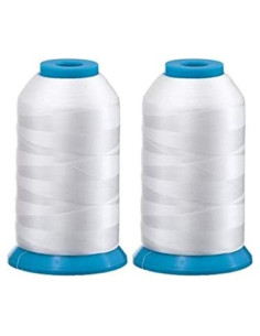 Juego de 2 Bobinas de Hilo Blanco Poliester 5500 Yardas Embroidex