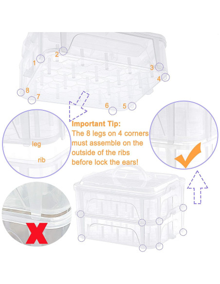 Caja de Almacenamiento Apilable New brothread para 80 Bobinas