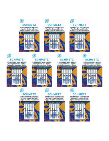 Agujas de Bordado SCHMETZ Gold 75/11 - Titanio, 10 Unidades