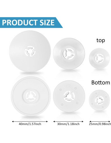 6 Tapas de Bobina Singer 40mm, 30mm, 25mm - Accesorios de Costura