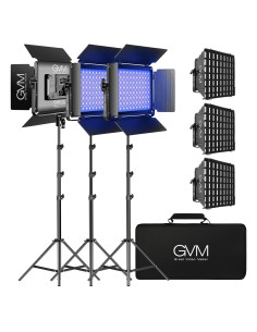 Kit de Iluminación LED RGB GVM 1000D con Control APP - 3 Piezas