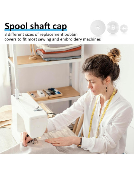 6 Tapas de Bobina Singer 40mm, 30mm, 25mm - Accesorios de Costura