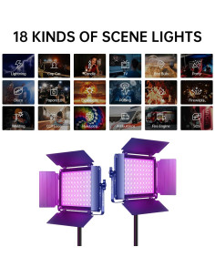 Kit de Iluminación LED RGB GVM 1000D con Control APP - 3 Piezas 2