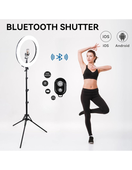 Kit de Luz de Anillo LED 45cm 55W 5500K con Soporte 180cm