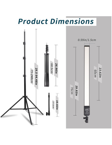 Kit de Luz LED para Fotografía de Estudio FEIFANTEAM 36W