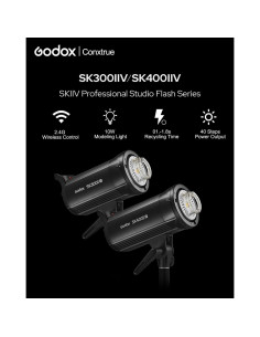 Estroboscopio Godox SK300II-V 300Ws con Kit de Reflector y LED 2