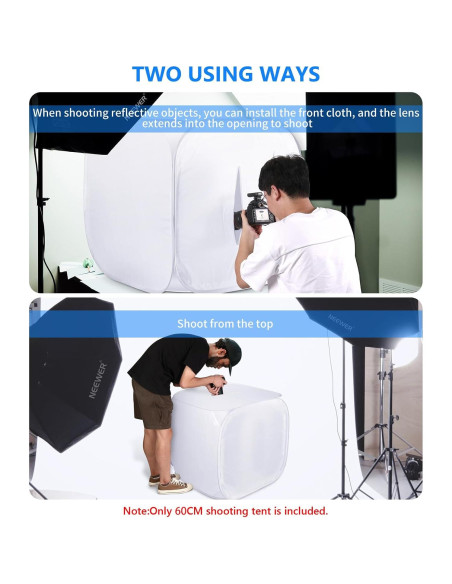 Kit de Cubo de Luz Neewer 60x60 cm con 4 Fondos de Colores