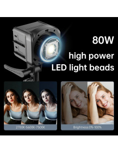 Kit de Luz LED de Video GVM SD80D 80W con Softbox y Control APP 2