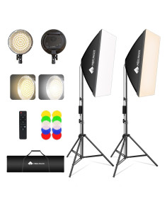 Kit de Iluminación Fotográfica Softbox MEELMAXX 2Pcs 75W LED