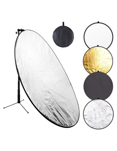 Kit Reflector de Luz 5 en 1 Plegable 110 cm con Soporte
