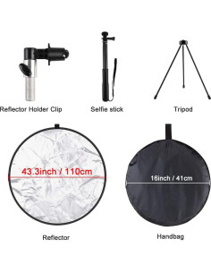 Kit Reflector de Luz 5 en 1 Plegable 110 cm con Soporte 2