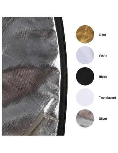 Kit Reflector de Luz 5 en 1 Plegable 110 cm con Soporte