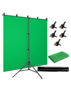 Kit de Fondo de Pantalla Verde YAYOYA 1.52 x 1.98 m con Soporte