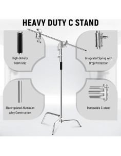 C Stand Profesional VKPROEY 3.3m con Brazo Boom 1.3m 2