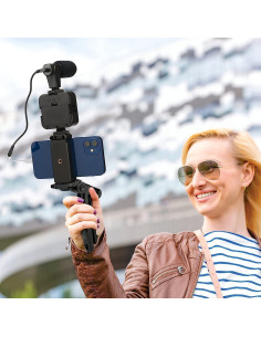 Kit de Vlogging eDealz Pro Grip con Luz LED y Micrófono 2