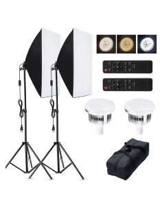 Kit de Iluminación Softbox YUOCU 50x70cm con Bombillas LED 85W