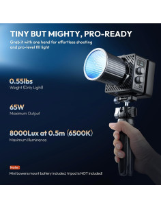 Luz de Video LED ULANZI EC65 65W Bi Color Portátil 2700K-6500K 2