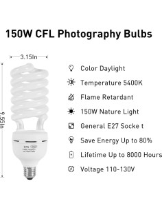 Bombilla CFL 150W E27 Skytex Luz Diurna 5400K Fotografía 2