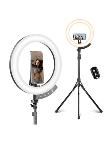 Luz de Anillo LED Sensyne 30 cm con Trípode 157 cm Ajustable