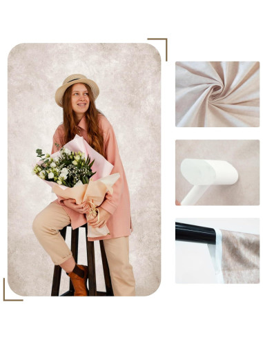 Fondo Fotográfico Beige Mocsicka 1.9x3m Textura Vintage