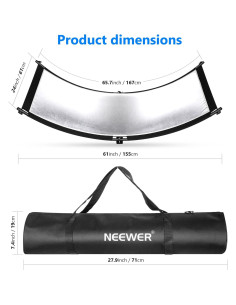 Reflector Difusor de Luz Neewer 66" x 24" Curvado 6 Colores 2