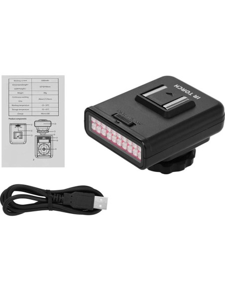 Luz LED Infrarroja Recargable ORDRO LN-3 para Cámara DSLR Luz LED Infrarroja Recargable ORDRO LN-3 para Cámara DSLR