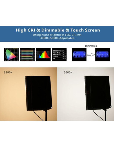 Kit de Luz Fotográfica LED Bi-Color Falcon Eyes RX-18TD 100W