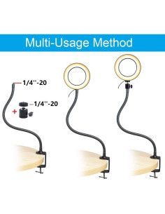 Anillo de Luz LED 20.32 cm Acetaken con Soporte 63.5 cm 2