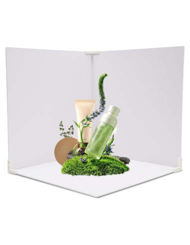 3 Fondos de Fotografía Doble Cara 60x60cm PVC Blanco/Marmoleado