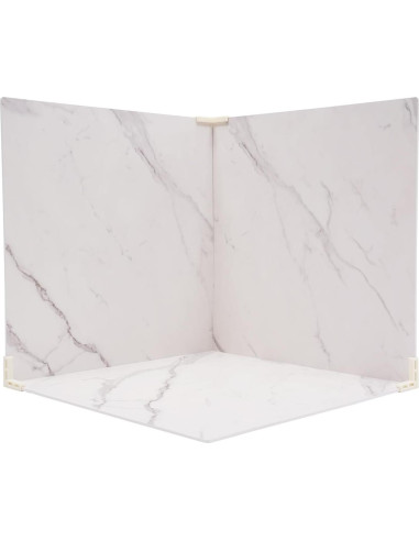 3 Fondos de Fotografía Doble Cara 60x60cm PVC Blanco/Marmoleado