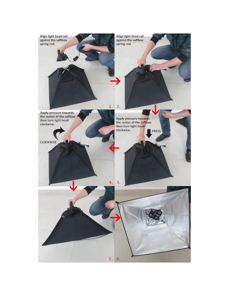 Kit de Iluminación Fotográfica LINCO 2400W con Fondo Negro 3x