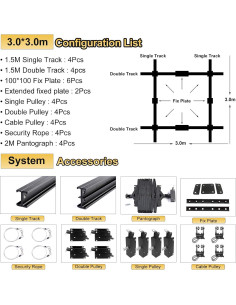 Sistema de Pantógrafo DATOUBOSS 3.0m x 3.0m para Fotografía 2