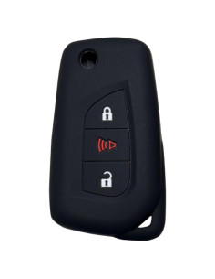 Cubierta de llavero Toyota Corolla 3 botones Silicona Negra