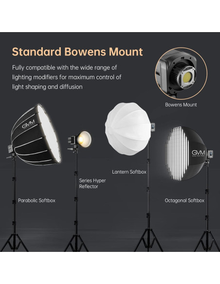 Kit de Luz de Video Bi-Color GVM 80W con Softbox y Soporte