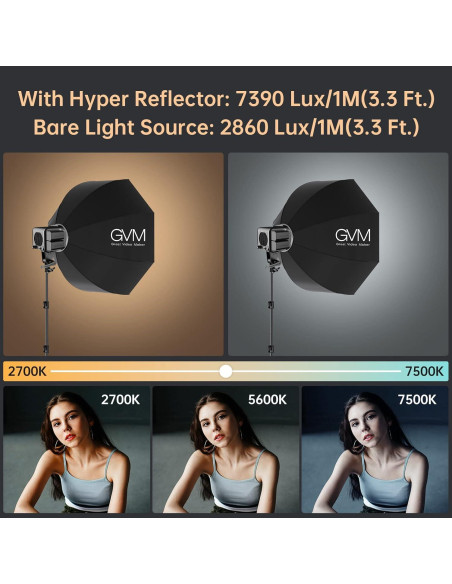 Kit de Luz de Video Bi-Color GVM 80W con Softbox y Soporte