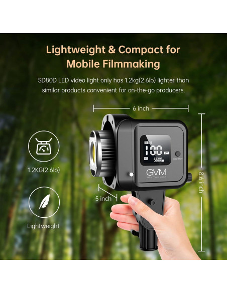 Kit de Luz de Video Bi-Color GVM 80W con Softbox y Soporte